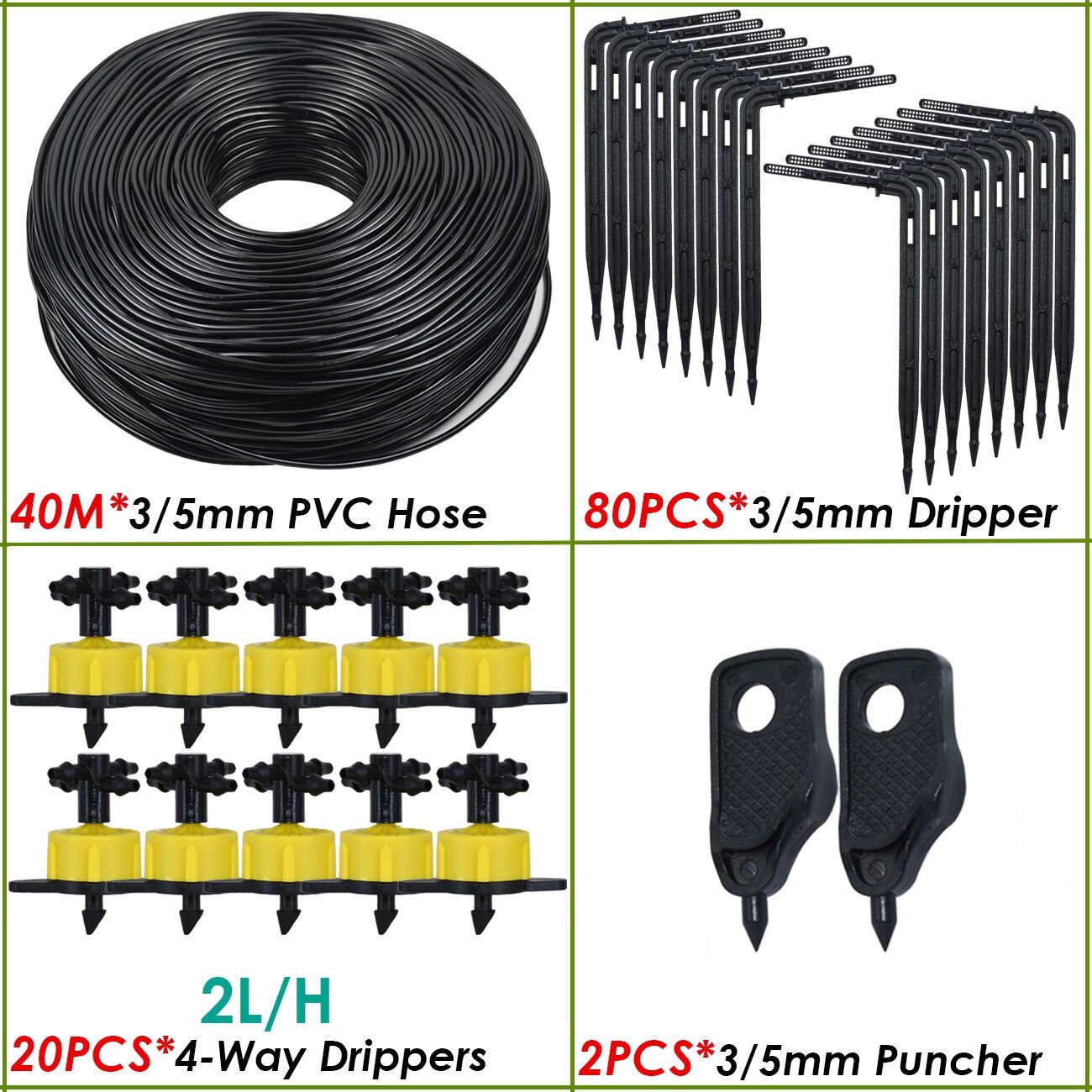 KESLA 4L/H arrow drip system emitter 4-way drip arrow Dripper Greenhouse Irrigation system water garden 40sets 20sets 10set: light green