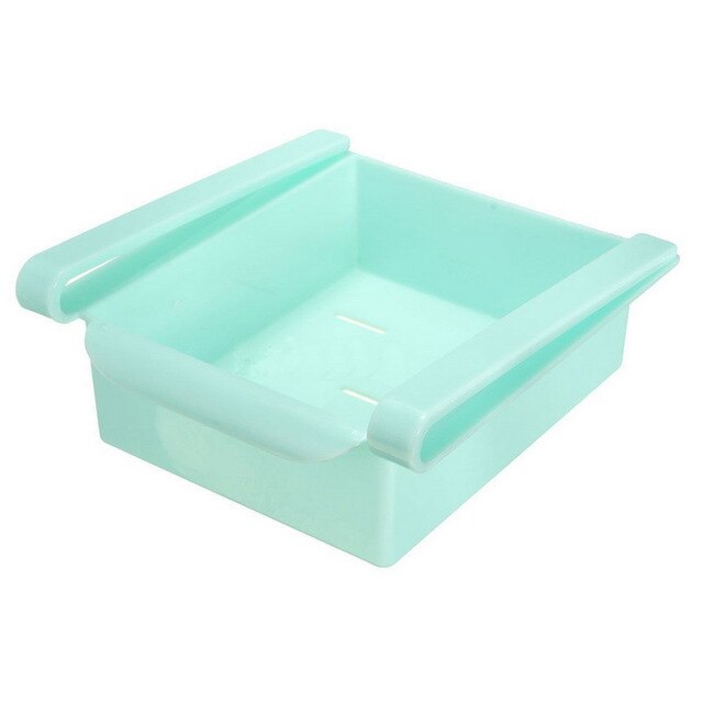 Mini abs lysbilde kjøkken kjøleskap fryser plassbesparende organisasjon mat frukt oppbevaringsboks stativ bad hylle organizer holder: Blå