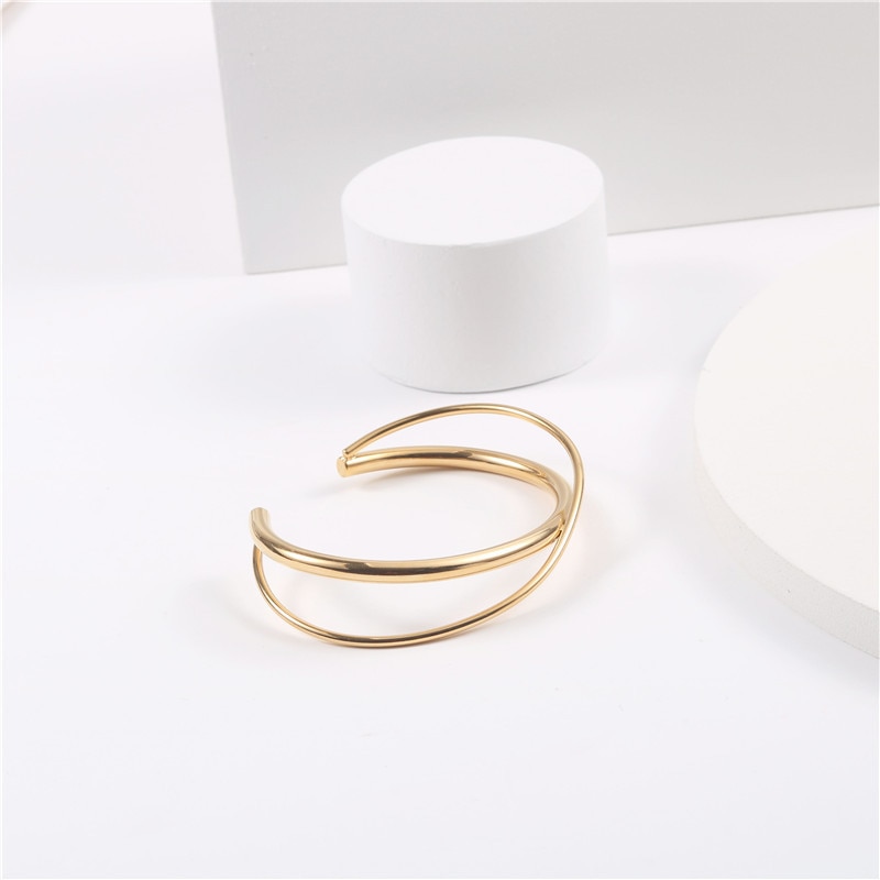 original golden ladies bracelet cold wind niche double-layer girlfriends bracelet small fresh opening bracelet