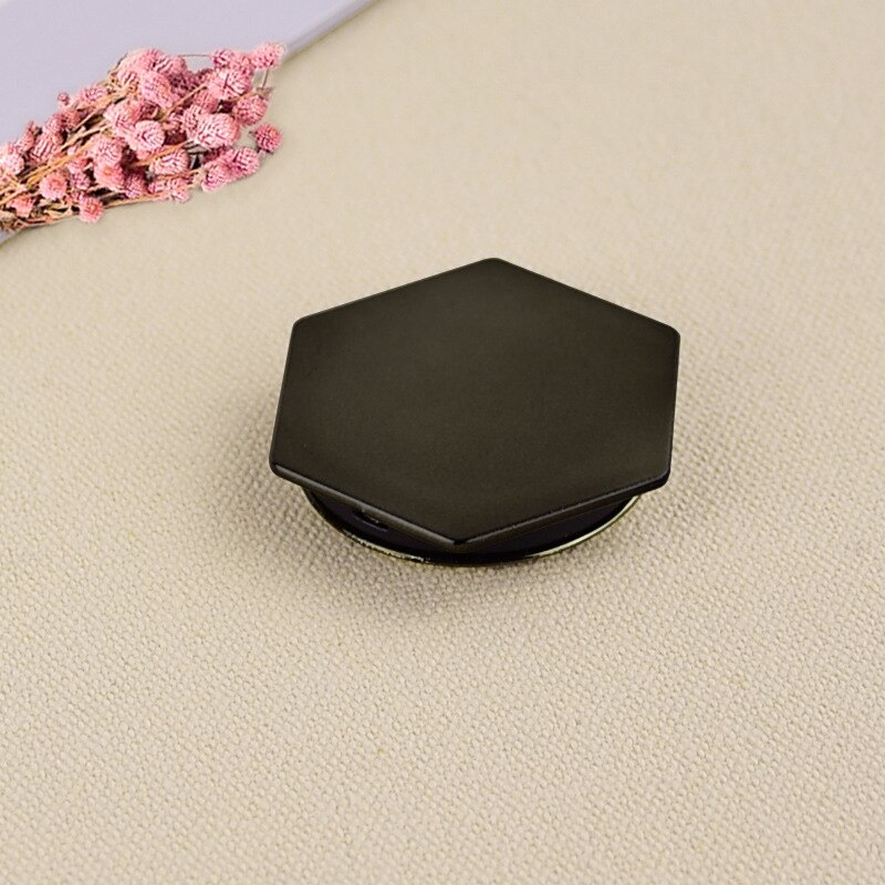 1pz esagono Placca materiale del telefono mobile pieghevole stirata aria Borsa staffa anello di barretta Supporto Del Telefono Palloncino supporto: esagono nero