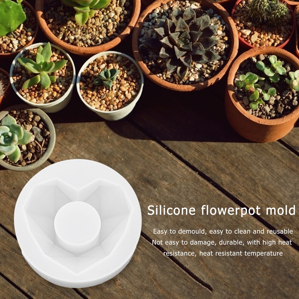 Silicone Plant Pot Molds Form Arts Craft Polygonal Casting Moulds DIY Succulent Flowerpot Clay Mold 3 Styles Concrete Mould