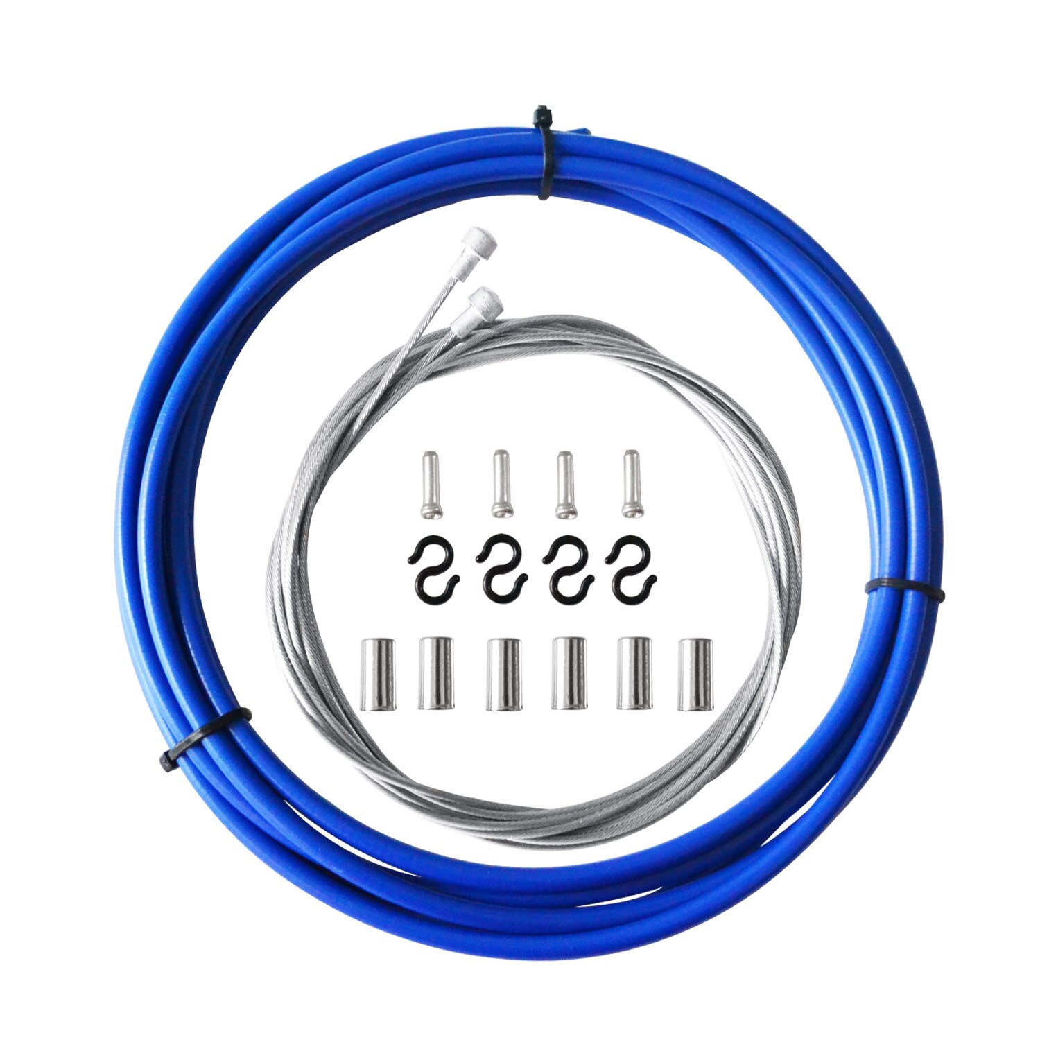Mountain Bike Brake Brake Cable Cable Wire and Cable End Crimps Kit: Blue