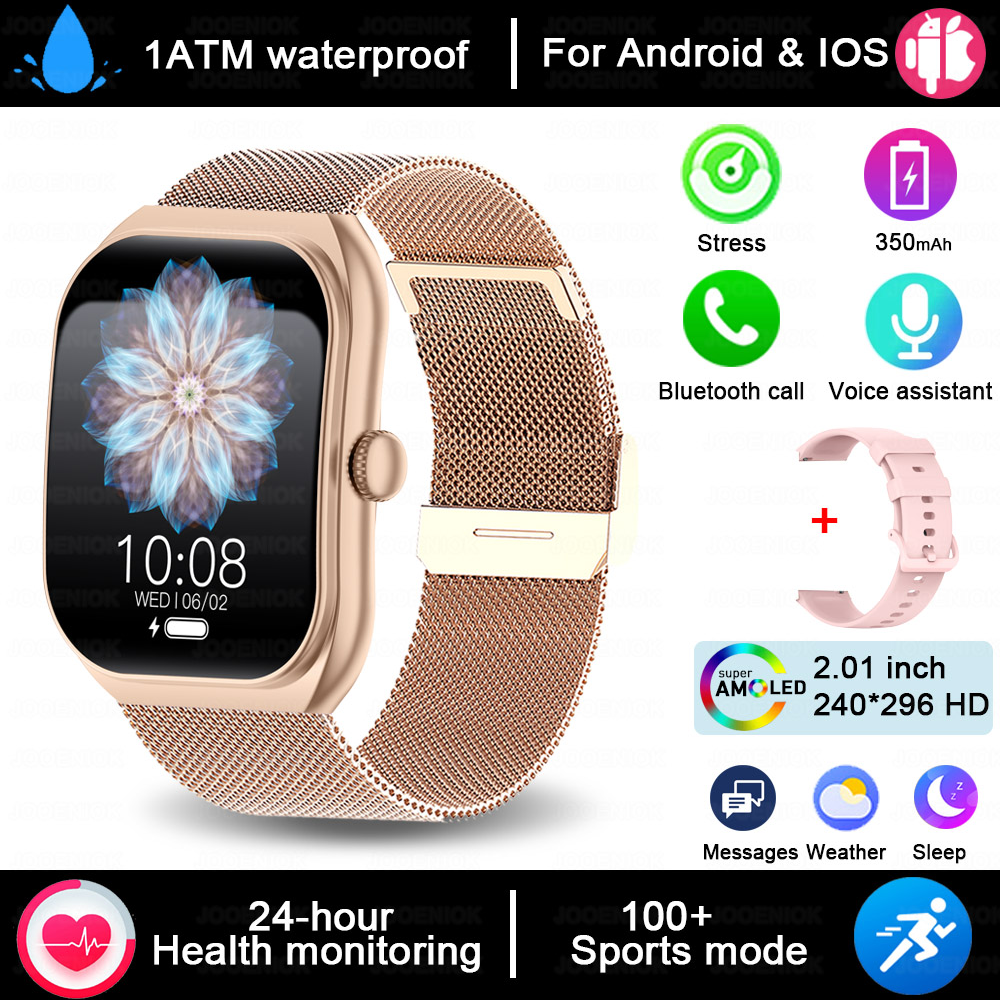 2025 Nuovo 2.01-Pollici Grande Schermo HD Smartwatch 1ATM Impermeabile Modalità Multi-sport Frequenza Cardiaca Chiamata Bluetooth accorto guarda per XIAOMI: Arancione