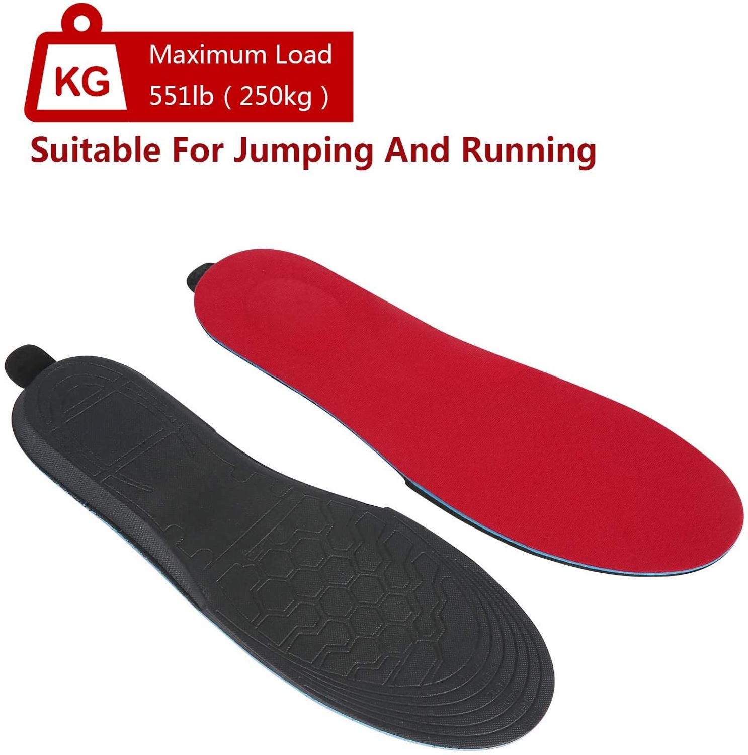 2000 mah unisex oppvarmede innleggssåler oppladbare batteri varme innleggssåler utendørs sport støtdemping kutte varme innleggssåler