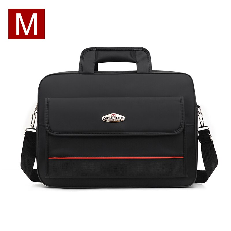 Men Business Nylon Briefcase Male 13 14 Inch Laptop Handbag Large Capacity Waterproof Shoulder Bag Crossbody Bags XA774ZC: Red M