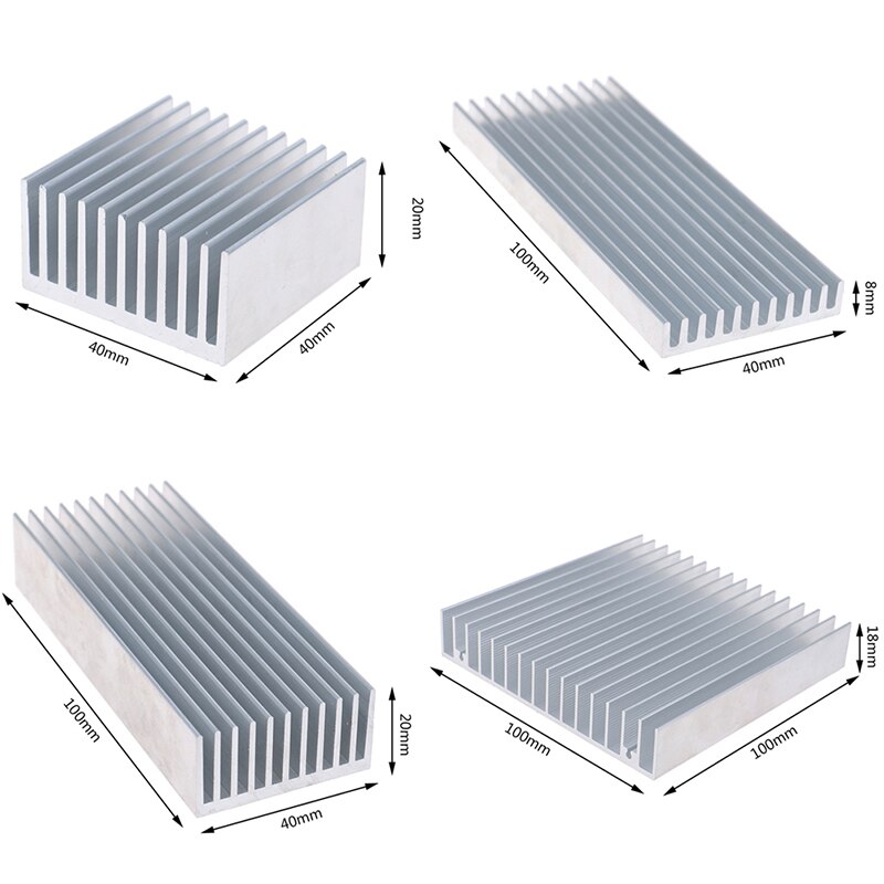 Aluminium Heatsink Cooling Pad Voor High Power Led Ic Chip Koeler Radiator Koellichaam 4 Maten