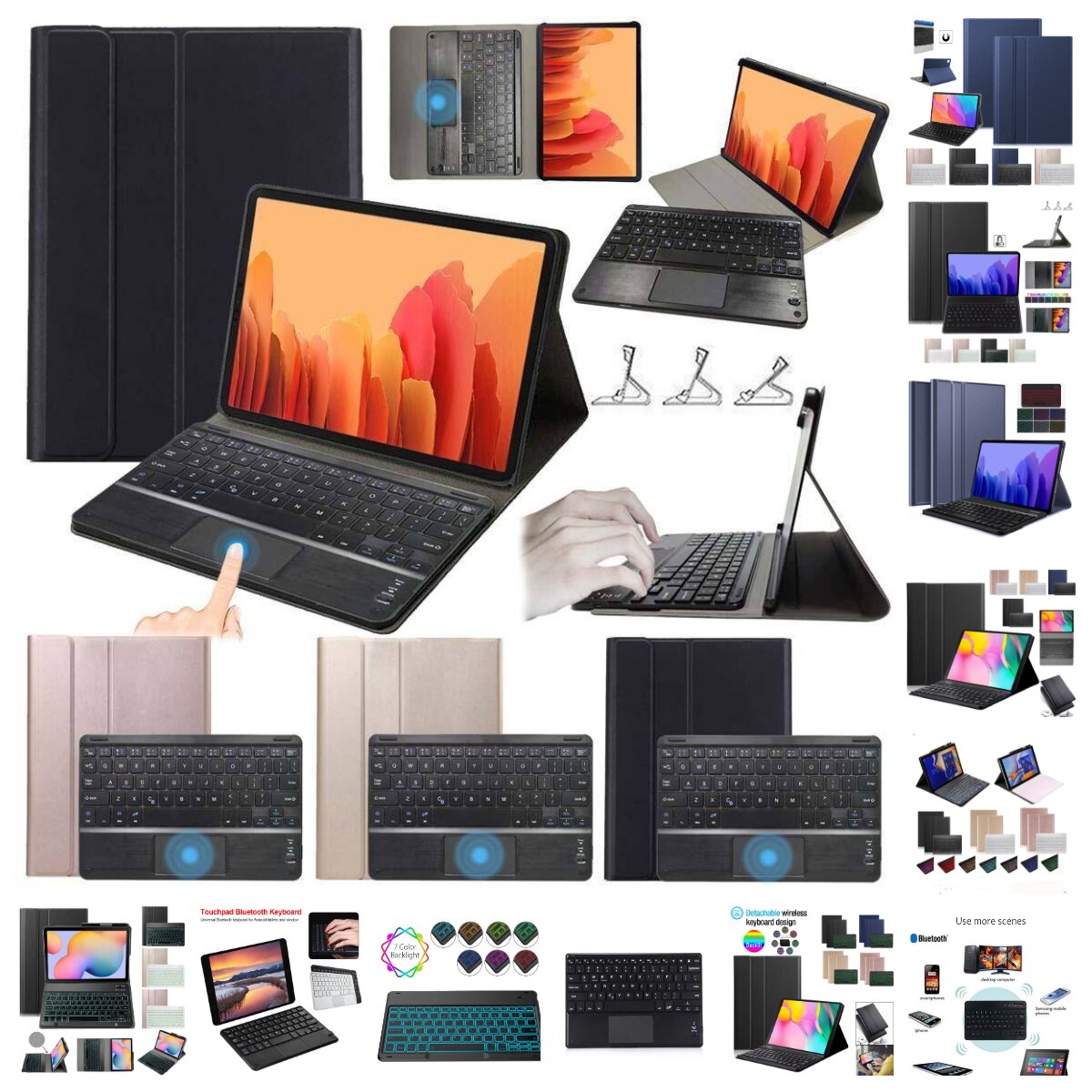Smart case mit touchpad-tastatur für samsung galaxy tab a  a6 10.1 mit s pen sm -p580 sm-p585 p580 p585 tablet-tastatur