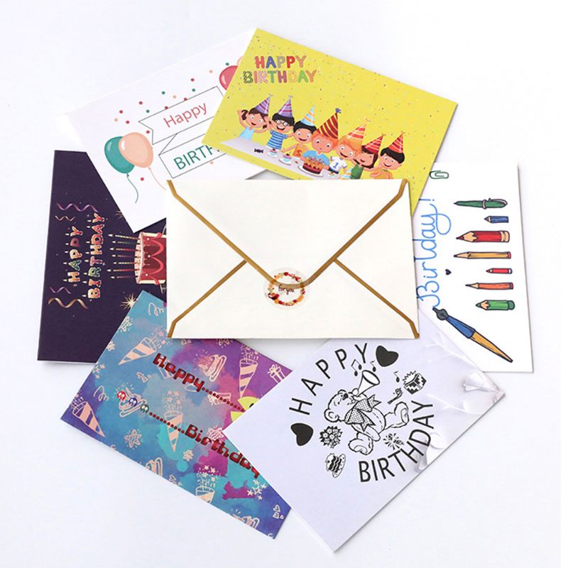 6PCS Thank You Paper Cards Note Envelopes Greeting Wedding Party Reception Crafts QX2E