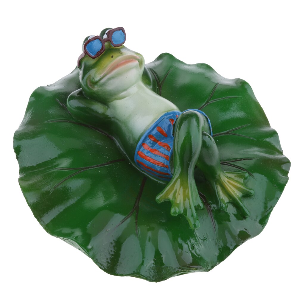 Various Swimming Pool Floating Pond Lily Lotus Leaf Frog Green Plant Bathtub Toys Summer Decor Outdoor Patio Pond Decorations: Lying