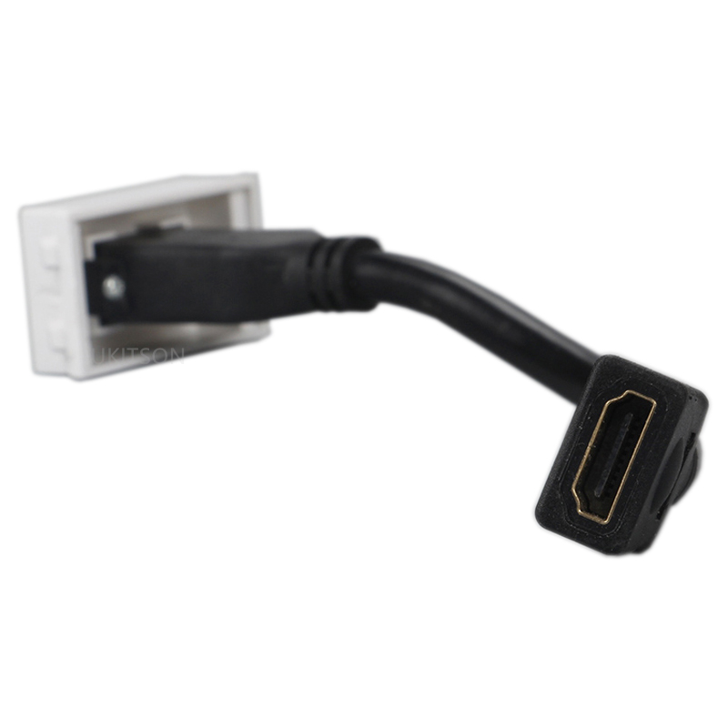 HDMI2.0 Socket Female To Female High Definition HDMI Module Slot With 20cm Wire For Wall Panel Faceplate