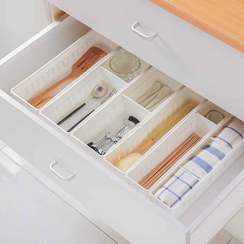 Cajones de almacenamiento de cubiertos de plástico organizador de cocina para el hogar, cajón de almacenamiento de herramientas, cosméticos, armario organizador para cajón de almacenamiento de cocina