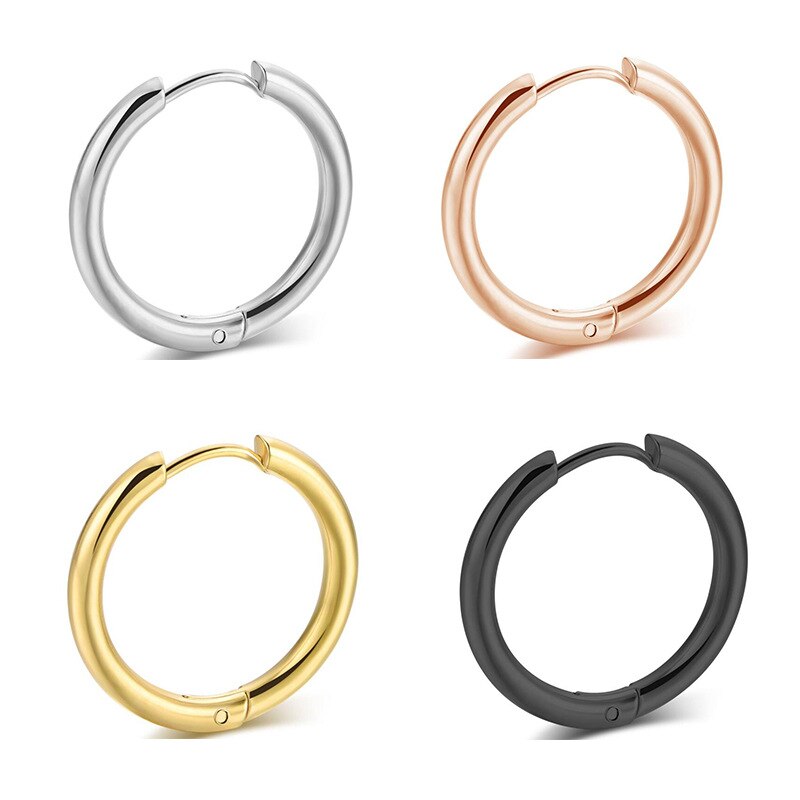 1 Paar Roestvrijstalen Oorringen Voor Vrouwen Meisje Gouden Kleur Huggies Stud Eenvoudige Kleine Cirkel Helix Piercing Hoepels Oor Sieraden