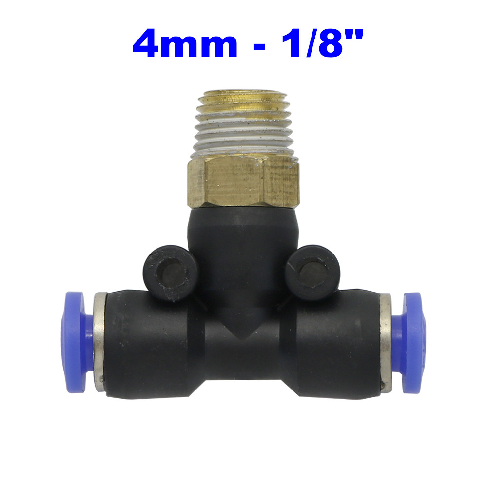 Regulador neumático de flujo de aire 4mm 6mm 8mm 10mm 12mm OD tubo de manguera de Gas ajuste válvula conector 1/8 "1/4" 3/8 "1/2" rosca macho: 4mm - 1I8 inch