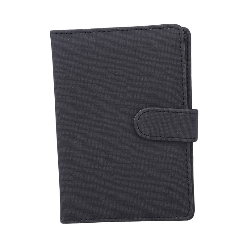 PU Cuir Porte-Passeport Carte Coque Couleur Unie Passeport Housse De Protection Couverture de Passeport: Black