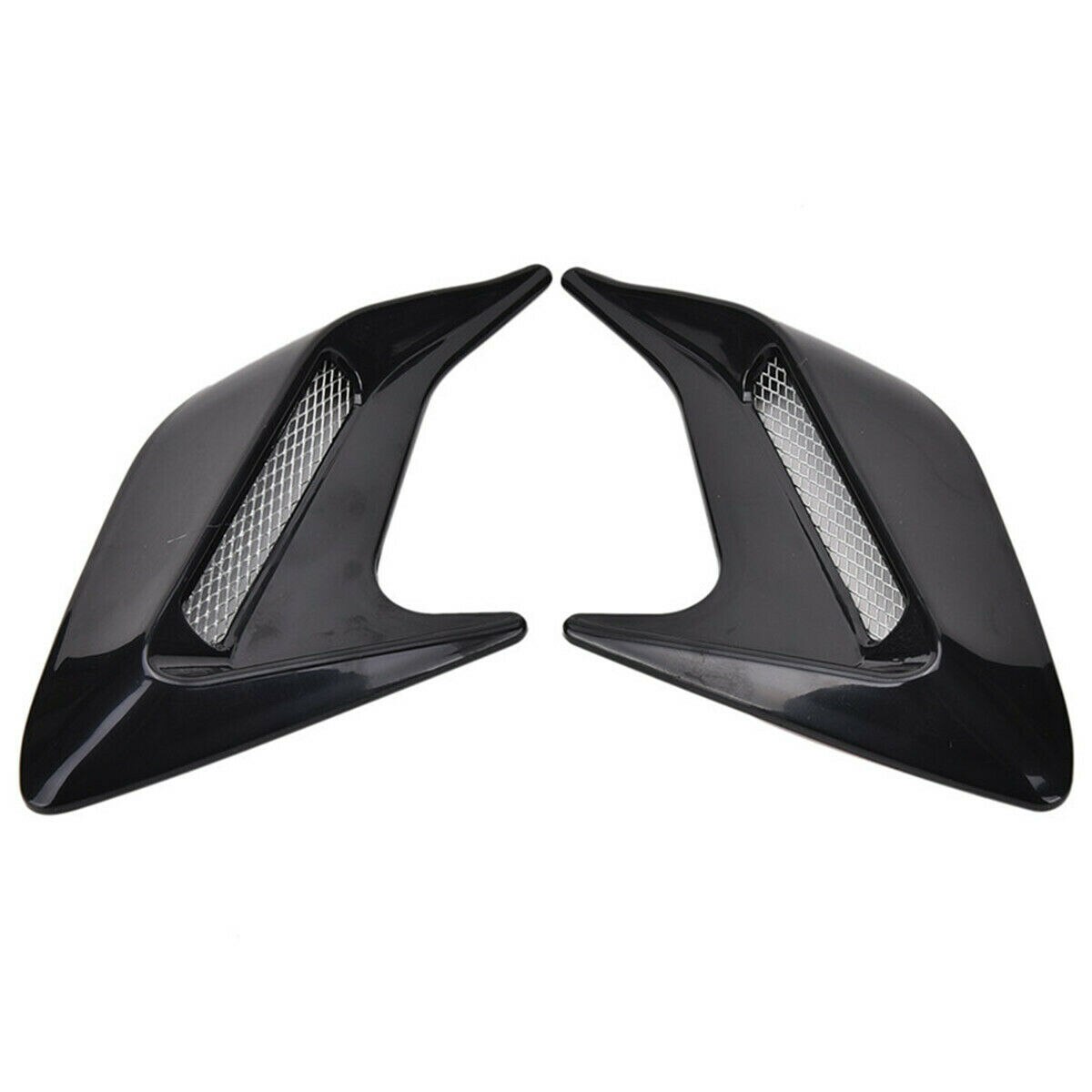 2pcs ABS Car Stying Side Air Vent Fender Cover Hole Intake Duct Flow Grille Simulation Side Vents Decorative: BK1