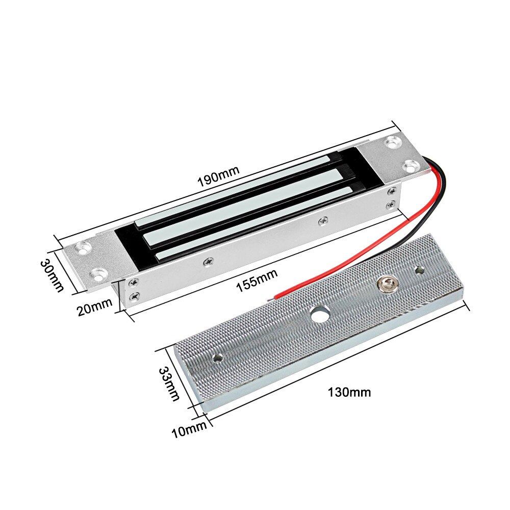 Fechaduras eletromagnéticas de controle de acesso, fechadura elétrica embutida de 180kg/lbs, 12v para portas de metal/madeira