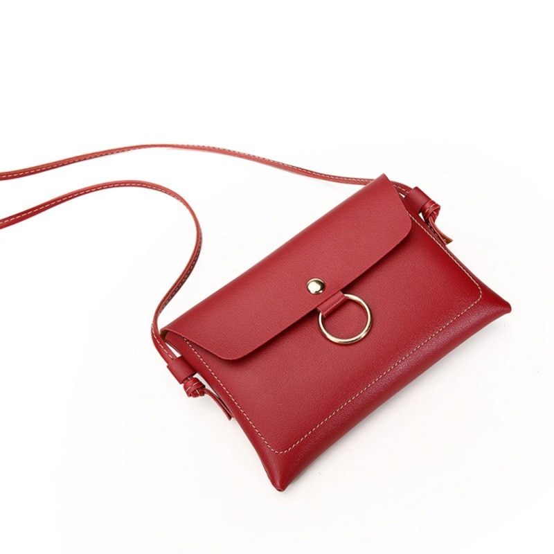 Womens Girl Lady Leuke Mini Crossbody Schoudertas Pu Lederen Dames Hand Tassen Portemonnee Handtas Bolsas Feminina: 4 red