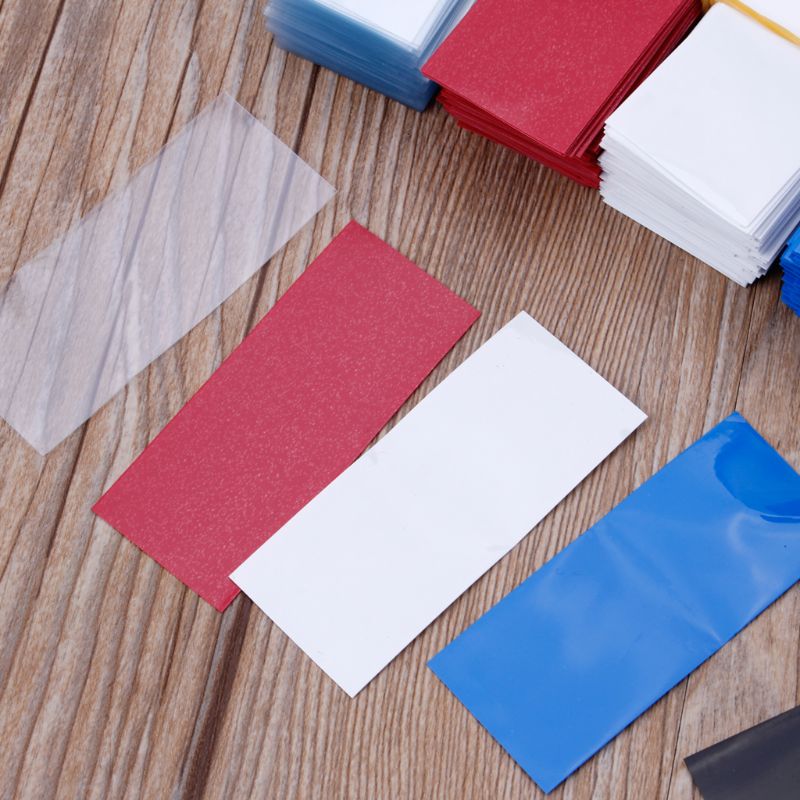 100pc platta pvc värmekrympslang batteriförpackning för 1 x 18650 batterikrympfilm