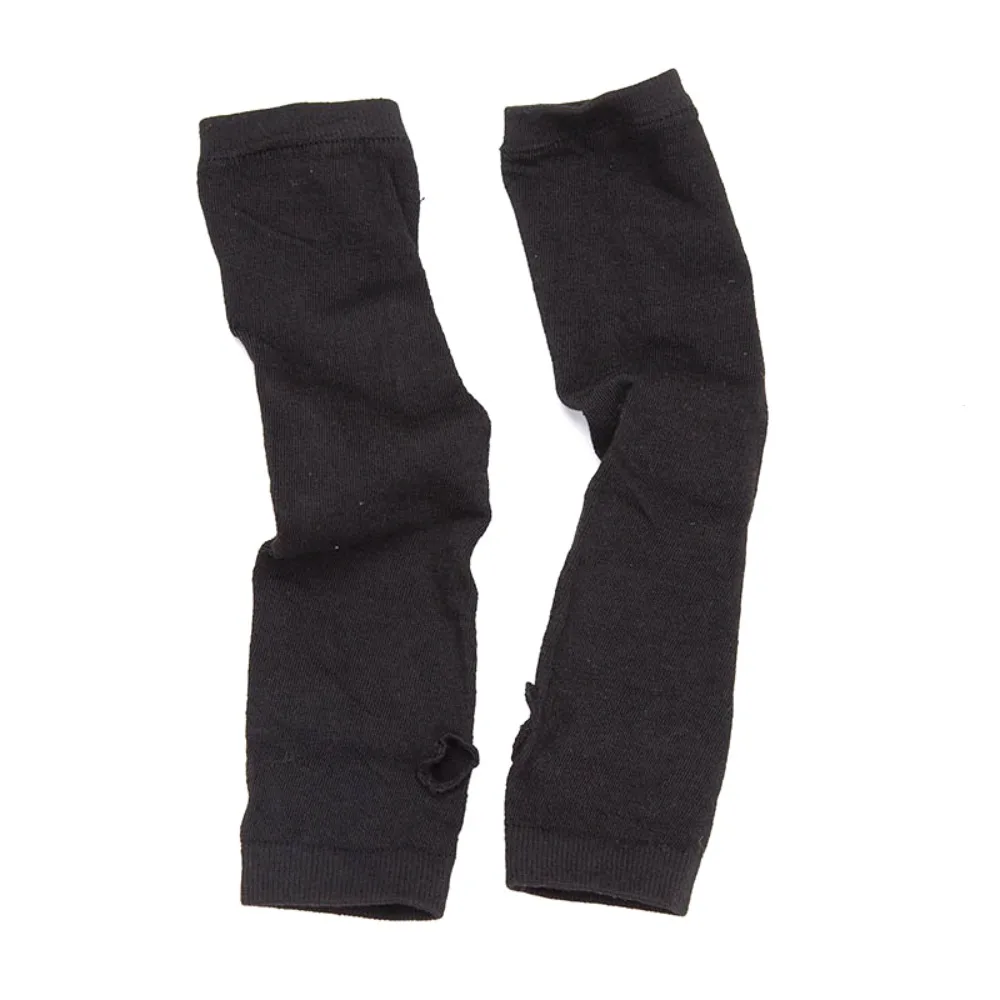 Vrouwen Winter Warme Lange Mouwen Handschoenen Vingerloze Streep Hiphop Gebreide Elleboog Wanten Elastische Outdoor Warmer Arm Halloween