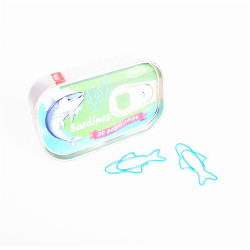 Sardines Paper Needle Paper Clip 30 Clips Metal Bo... – Grandado