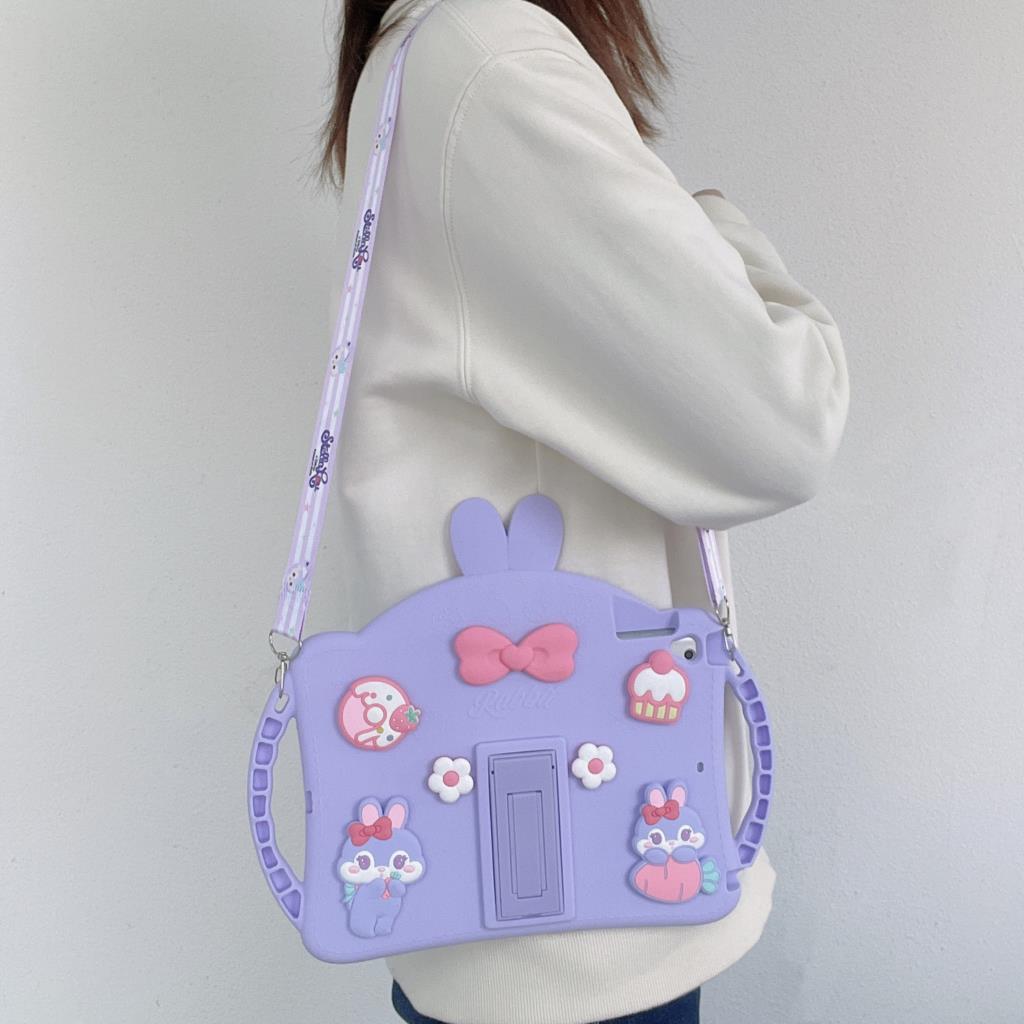 Funda con soporte de dibujos animados para iPad Mini 6 5 4 3 2 1 Air 1 2 4 iPad 9,7 10,2 Pro 11 Funda protectora de silicona suave Funda bonita para niños