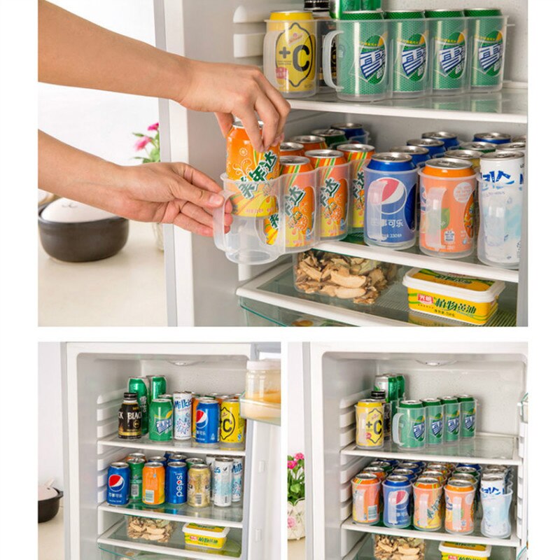 Øl sodavands dåser opbevaring holder opbevaring køkken organisation køleskab plast krydderi flaske opbevaring holdere stativer