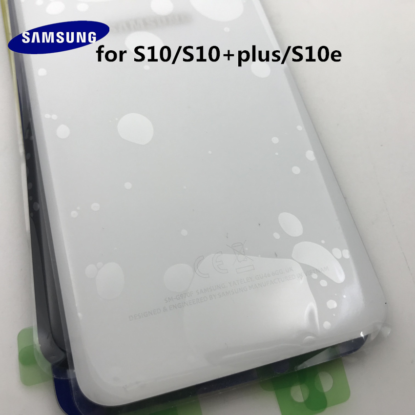 Original Samsung Galaxy S10e G973 S10 G970 S10 plus G975 Rear Panel Battery Glass Back Door Cover with Camera glass +tool