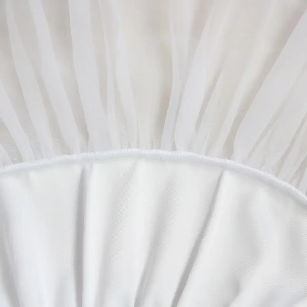 Ekstra langt dameskjørt med mer farget tyll, puffy rosa, bryllup, brudekjole, underskjørt, tutu