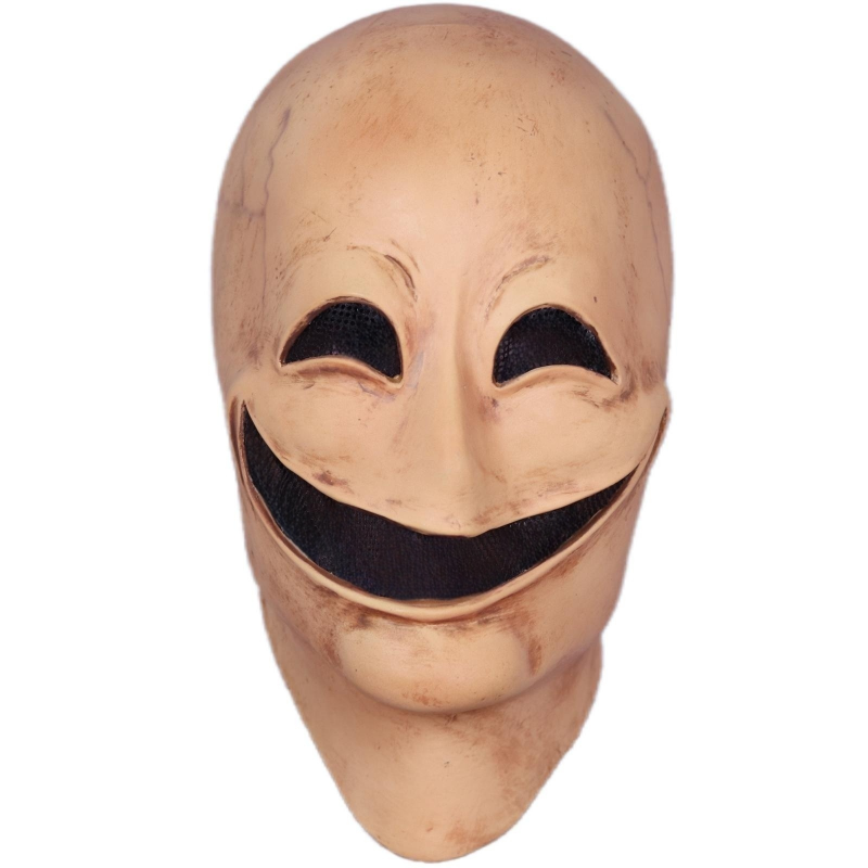 Skrekk smil uten ansikt mann latex mascara hodedeksel forkledning cosplay skummel alien hjelm halloween kostyme ansiktsløs maske for menn: Hvit