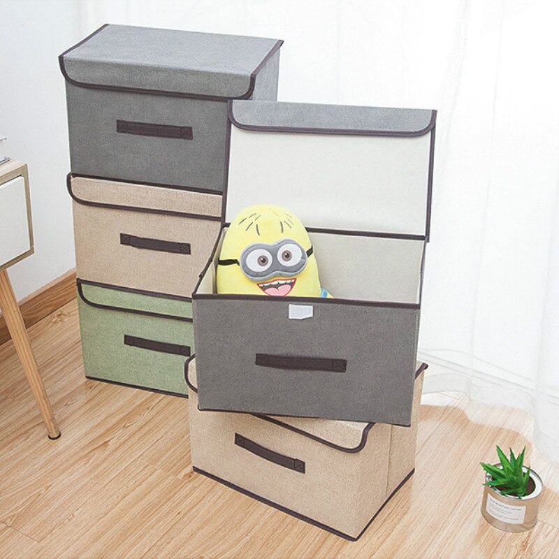 Bedroom Storage Box Clothes Storage Box with Lid Cosmetic Organizer Storage Box Foldable Debris Portable Dust-proof Storage Box