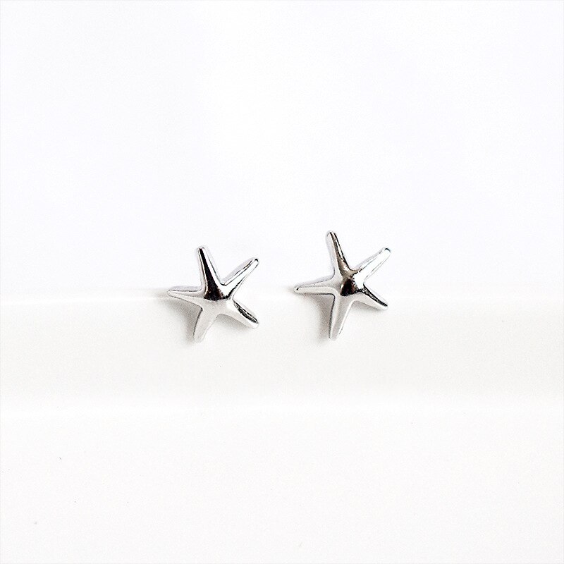 LKO 925 Sterling Silver A Pair Starfish Stud Earring For Women's Sparkling Stud Earring Jewelry Lovely Ornaments