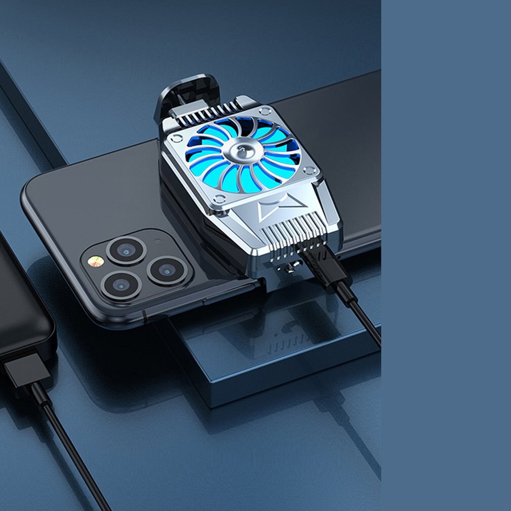 Universel téléphone portable USB jeu refroidisseur système ventilateur de refroidissement manette support support radiateur pour iphone Xiaomi Huawei samsung téléphone: sliver  Charge