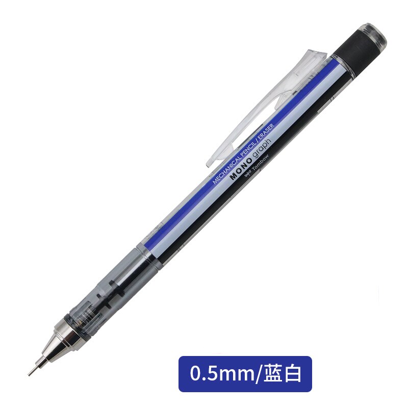 Tombow Mono Graph Mechanical Pencil 0.3mm 0.5mm Drawing Pencils Japanese Stationery DPA-131 DPA-132: 0.5mm blue white