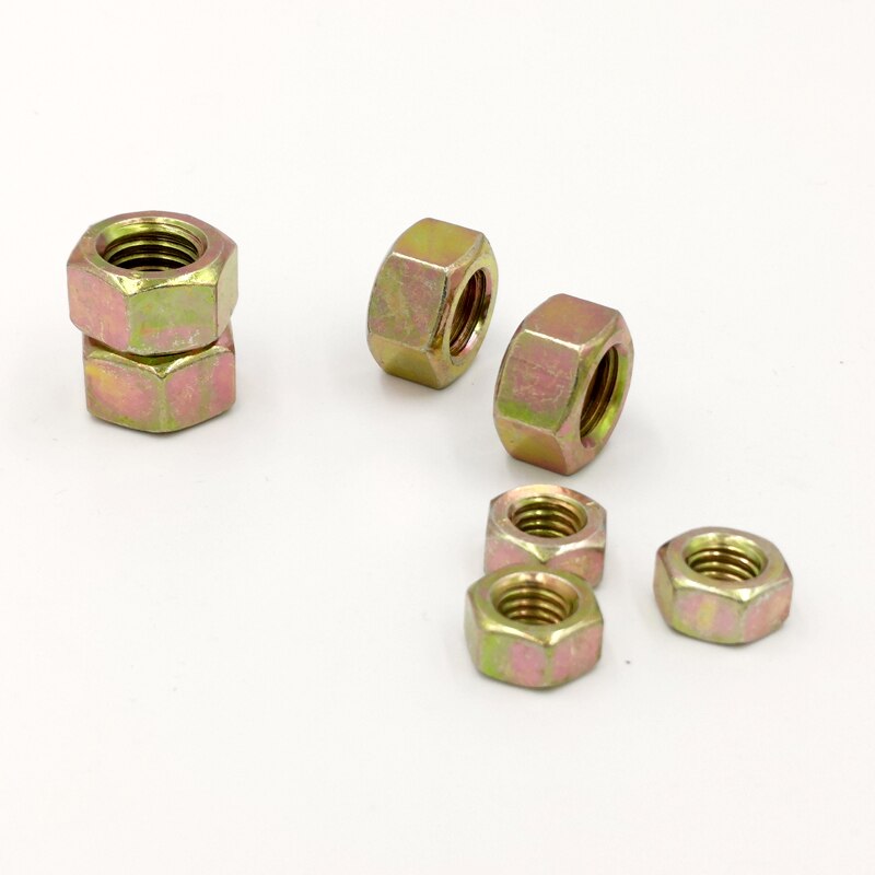 [M4-M20] Grade 8 color zinc hex nut yellow zinc nut yellow zinc plated nut color screw cap