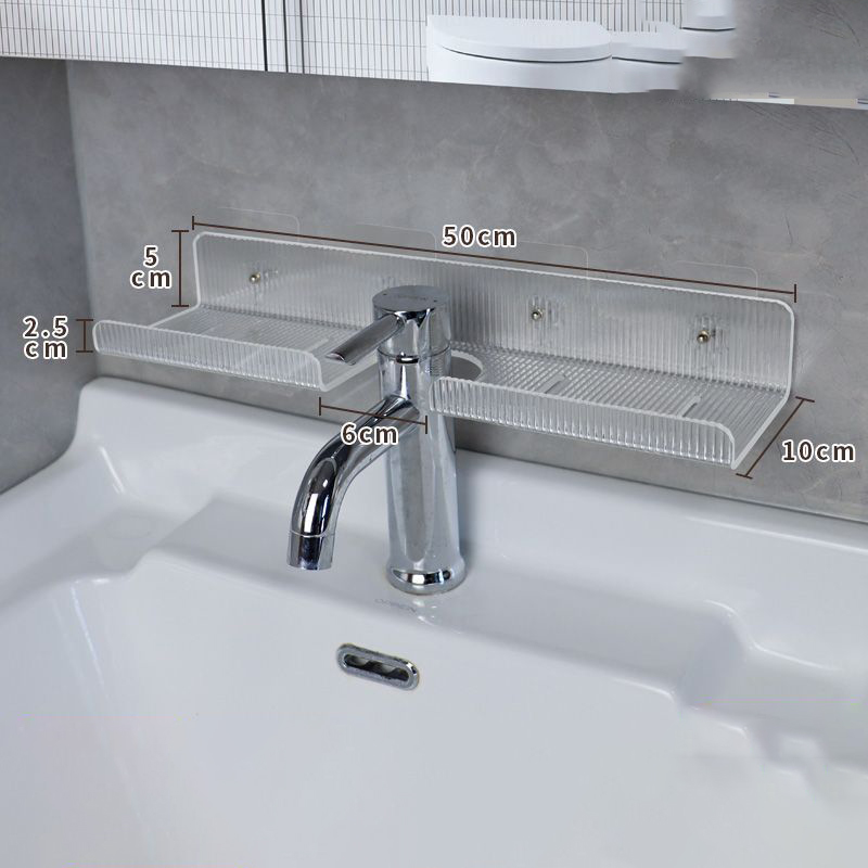 Acrylic Bathroom Shelf Organizer Over The Faucet,Bathroom Sink Shelf Over Faucet,Countertop Organizer Kitchen Above Sink Rack: DARK GRAY