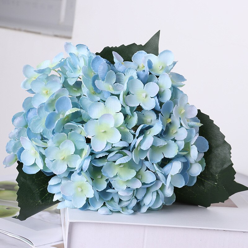 Artificial Silk Hydrangea Wedding Decoration Holding Flowers Single Hydrangea Flower Arrangement Accessories Diy Christmas Home: Blue