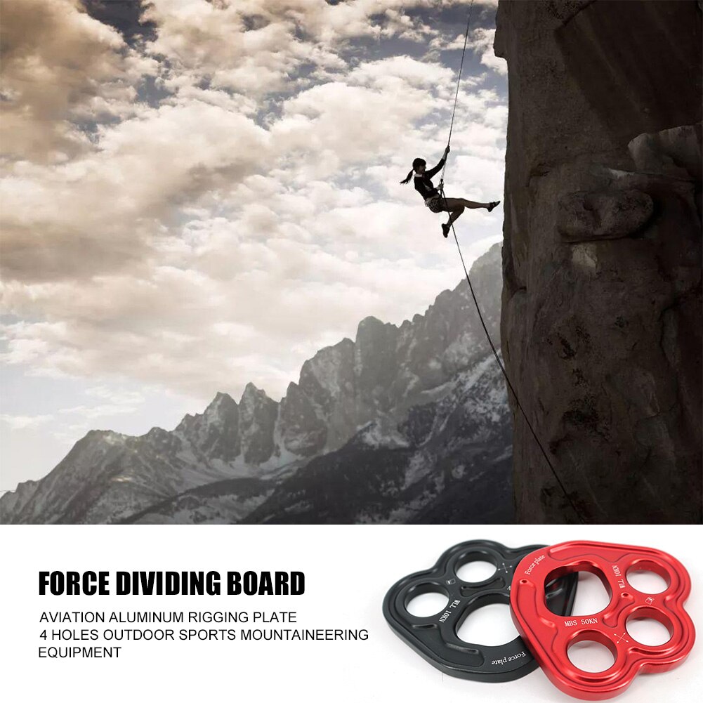 Rigging Plate Splitter Board Solid Outdoor Sports Force Dividing Aviation Aluminum 4 Holes Hammock Training Hiking