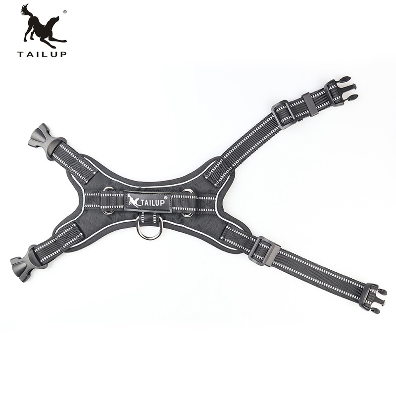 Tailup s-xxl verstelbaar reflecterend huisdierharnas voor halsband  k9 gewatteerde extra grote grote middelgrote kleine hondenharnassen vest 3 kleurrijke