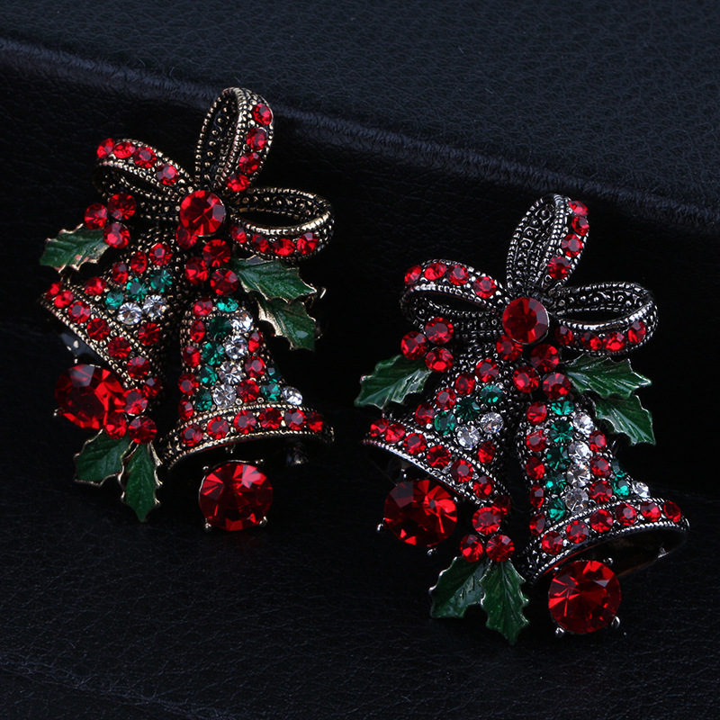 1 pc vintage 3.8*2.8 cm strik badge strass pin-on broche jas revers jurk pak decoratie jaar