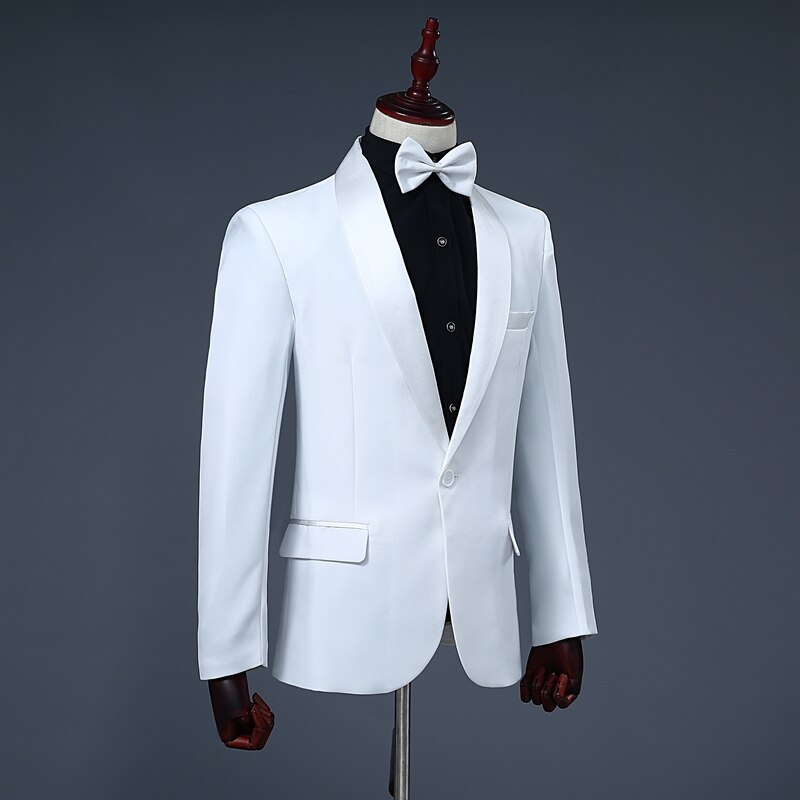 Luxury Handsome 2 Colors Wedding Suits Stage Costume Men&#39;s Leisure Business Blazer Pants Set with Bow Tie