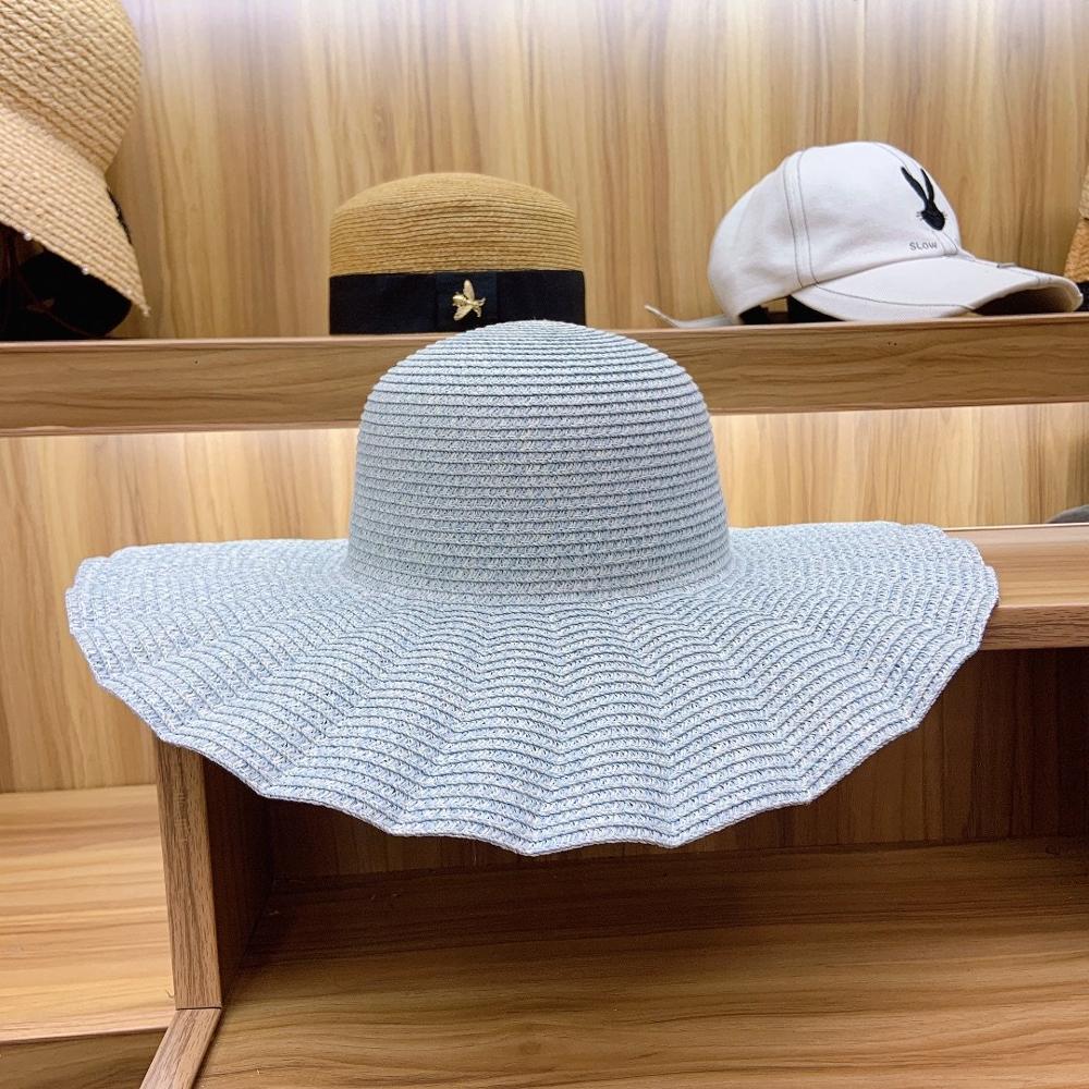 Breite Krempe Sonnenhut Hüte 15cm Papier Stroh Sommer Hüte für Frauen Damen UV Schützen Diskette Strand Hütte packbar Kentucky Derby Kleid Hütte