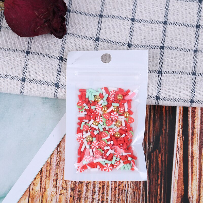 Neue 10g Gefälschte Streusel für Schleim zubehör Tonne Füllstoff DIY Flauschigen schleim Liefert schokolade Kuchen Nachtisch Schlamm Spielzeug: Rot