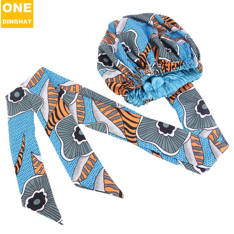 Grand couvre-chef africain Ankara en Satin pour femmes noires, couvre-chef de soins infirmiers, prêt à porter, chimio: F