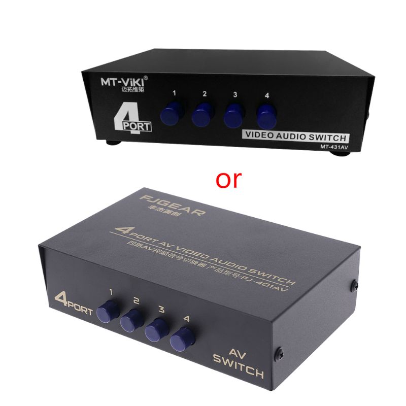 4 Port AV Video RCA 4 Input 1 Output Switcher Switch Selector Splitter Box D08A