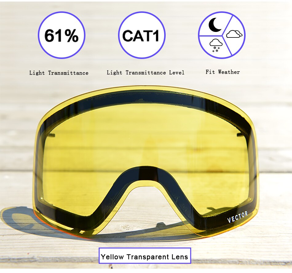 This Only Lens For Ski Goggles Hxj20011 Anti-fog Interchangeable Double-layered Cylindrical UV400 Protection Light Transmission