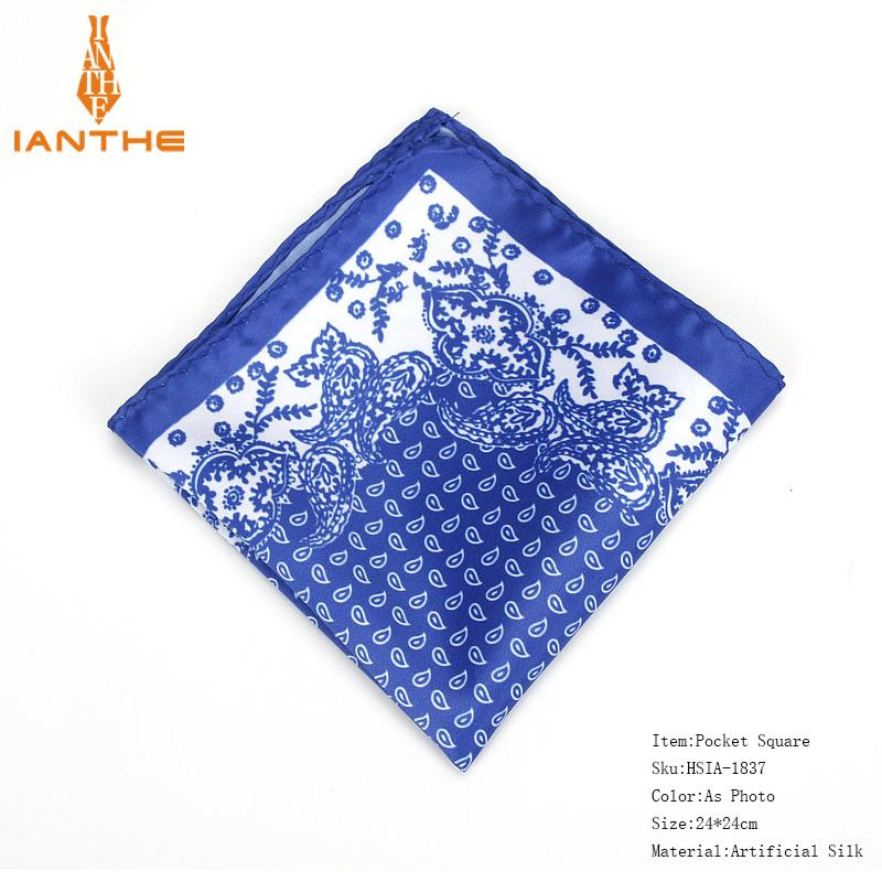 Neue herren Taschentuch Vintage Paisley Druck Tasche Platz Weiche Seide Taschentücher Hochzeit Party Business Hanky Brust Handtuch: IA1837