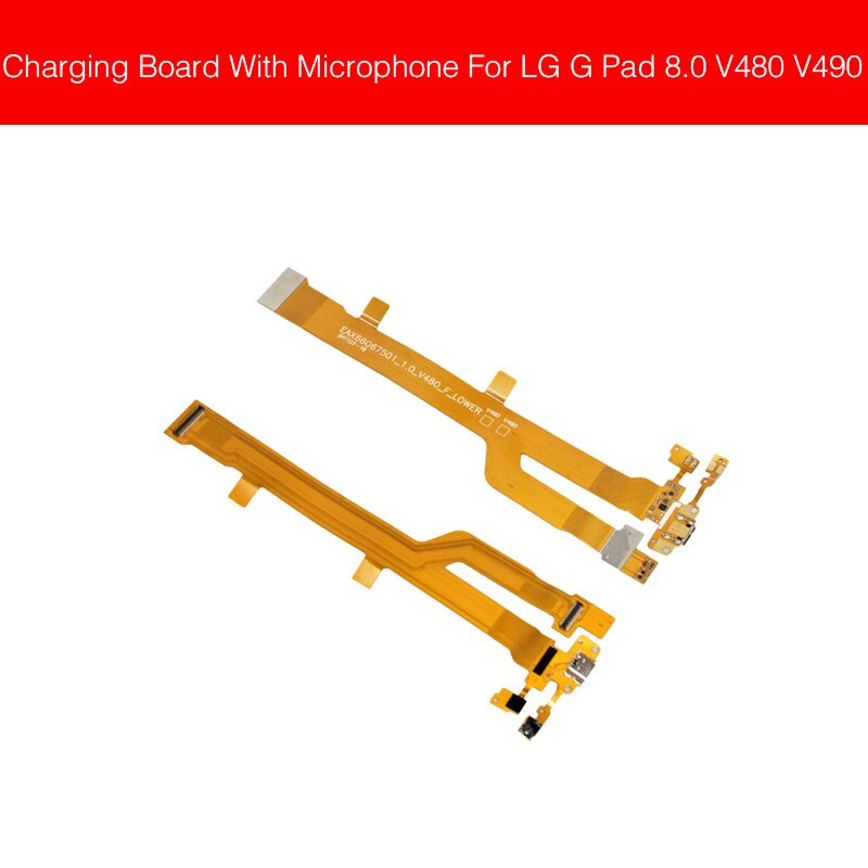 Micro Charger USB Jack Flex Kabel Voor LG G Pad 8.0 V480 V490 Opladen Connector USB Charger Met Microfoon Vervanging reparatie