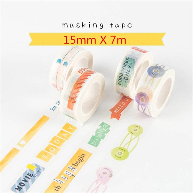 15mm X 7m Learn Tool identification Masking Washi Tape Decorative Adhesive Tape Decor Diy Sticker Label Stationery