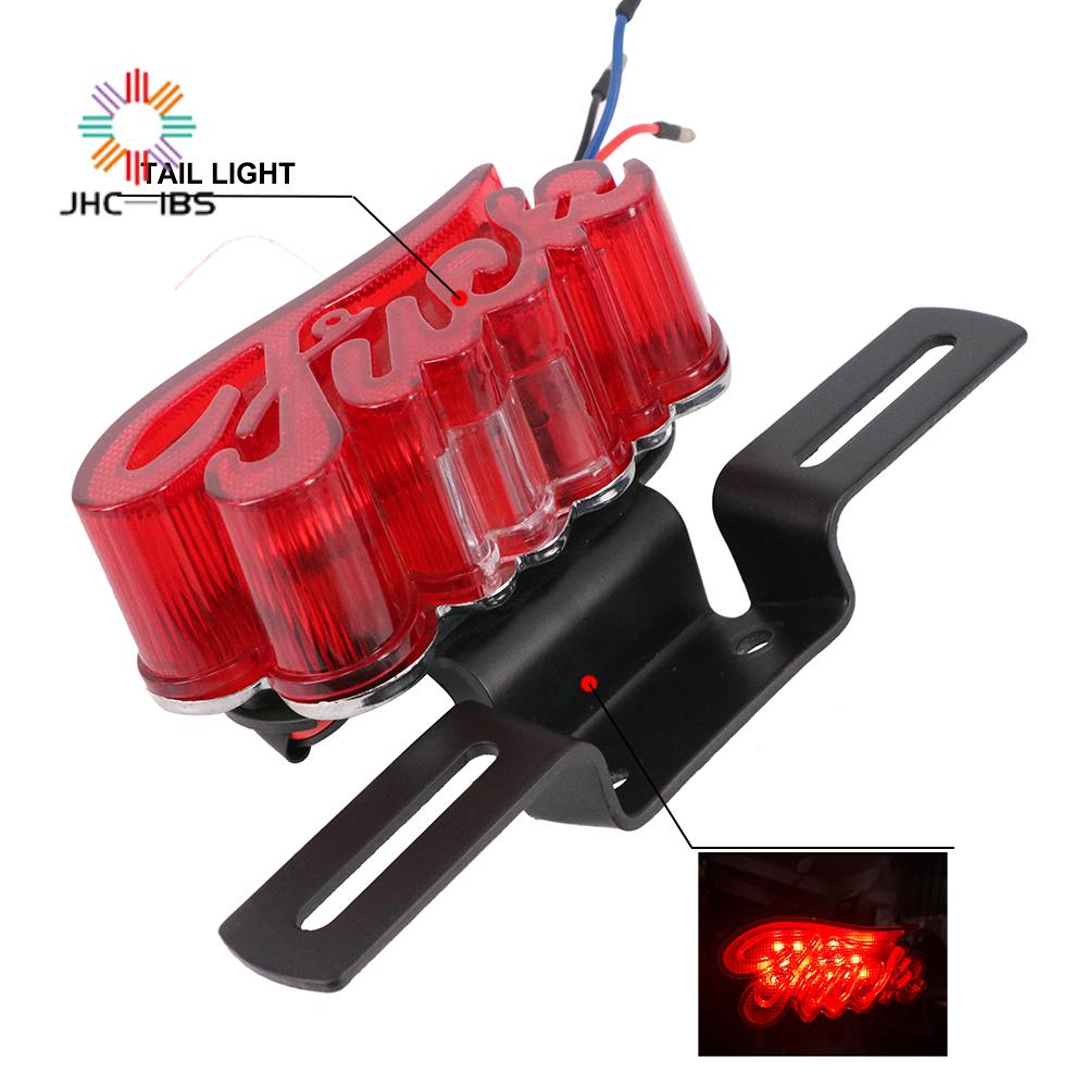 Ampoule de feu arrière de moto, clignotant de frein rouge, pour Harley Chopper Bobber Custom 12V Cafe Racer