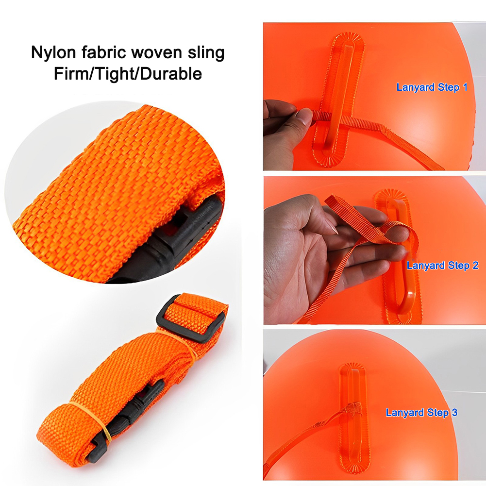 PVC Flotation Drift Bag Inflatable Ladybug Swimming Buoy Lifebelt Multifunctional with Waist Belt Adjustable for Sports Outdoor